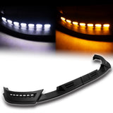 STP-Style For 2017 - 2019 Nissan Titan Front Bumper Lip Splitter With LED Sequential Light -Unpainted Matte Black