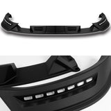STP-Style For 2017 - 2019 Nissan Titan Front Bumper Lip Splitter With LED Sequential Light -Unpainted Matte Black