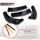 STP-Style For 2017 - 2019 Nissan Titan Front Bumper Lip Splitter With LED Sequential Light -Unpainted Matte Black