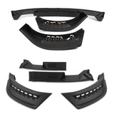 STP-Style For 2017 - 2019 Nissan Titan Front Bumper Lip Splitter With LED Sequential Light -Unpainted Matte Black