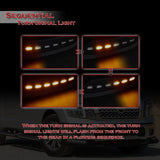 STP-Style For 2017 - 2019 Nissan Titan Front Bumper Lip Splitter With LED Sequential Light -Unpainted Matte Black