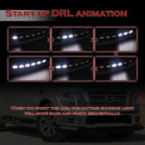 STP-Style For 2017 - 2019 Nissan Titan Front Bumper Lip Splitter With LED Sequential Light -Unpainted Matte Black