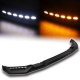 STP-Style For 2019 - 2023 Ford Ranger Front Bumper Lip Splitter With LED Sequential Light -Unpainted Matte Black