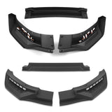 STP-Style For 2019 - 2023 Ford Ranger Front Bumper Lip Splitter With LED Sequential Light -Unpainted Matte Black