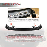 STP-Style For 2019 - 2023 Ford Ranger Front Bumper Lip Splitter With LED Sequential Light -Unpainted Matte Black