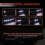 STP-Style For 2019 - 2023 Ford Ranger Front Bumper Lip Splitter With LED Sequential Light -Unpainted Matte Black