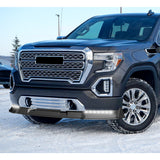 STP-Style For 2019 - 2021 GMC Sierra 1500 Front Bumper Lip Splitter With LED Sequential Light -Unpainted Matte Black