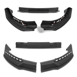 STP-Style For 2019 - 2021 GMC Sierra 1500 Front Bumper Lip Splitter With LED Sequential Light -Unpainted Matte Black