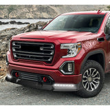 STP-Style For 2019 - 2021 GMC Sierra 1500 Front Bumper Lip Splitter With LED Sequential Light -Unpainted Matte Black