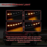 STP-Style For 2019 - 2021 GMC Sierra 1500 Front Bumper Lip Splitter With LED Sequential Light -Unpainted Matte Black