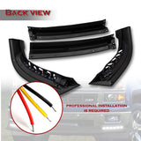 STP-Style For 2014-2015 Chevrolet Chevy Silverado 1500 Front Bumper Lower Lip Splitter With LED Sequential Lights -Unpainted Matte Black