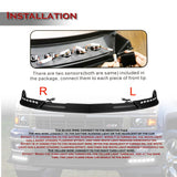 STP-Style For 2014-2015 Chevrolet Chevy Silverado 1500 Front Bumper Lower Lip Splitter With LED Sequential Lights -Unpainted Matte Black