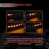 STP-Style For 2014-2015 Chevrolet Chevy Silverado 1500 Front Bumper Lower Lip Splitter With LED Sequential Lights -Unpainted Matte Black