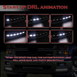 STP-Style For 2014-2015 Chevrolet Chevy Silverado 1500 Front Bumper Lower Lip Splitter With LED Sequential Lights -Unpainted Matte Black