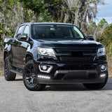 W-Power STP-Style For 2015-2020 Chevy Colorado Front Bumper Lower Lip Splitter With LED Sequential Running Light -Unpainted Matte Black