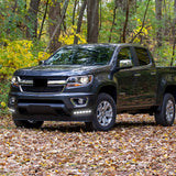 W-Power STP-Style For 2015-2020 Chevy Colorado Front Bumper Lower Lip Splitter With LED Sequential Running Light -Unpainted Matte Black