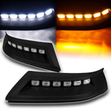 W-Power STP-Style For 2015-2020 Chevy Colorado Front Bumper Lower Lip Splitter With LED Sequential Running Light -Unpainted Matte Black