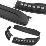 STP-Style For 2019-2024 Dodge Ram 1500 Trucks Front Bumper Lower Lip Splitter With LED Sequential Light -Unpainted Matte Black