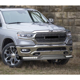 STP-Style For 2019-2024 Dodge Ram 1500 Trucks Front Bumper Lower Lip Splitter With LED Sequential Light -Unpainted Matte Black