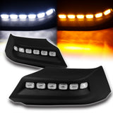 W-power STP-Style For 2023-2026 Chevy Colorado Front Bumper Lower Lip Splitter With LED Sequential Light -Unpainted Matte Black