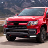 W-power STP-Style For 2021 2022 Chevy Colorado Front Bumper Lower Lip Splitter With LED Sequential Light -Unpainted Matte Black