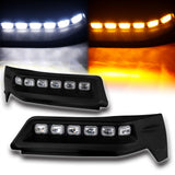 W-power STP-Style For 2021 2022 Chevy Colorado Front Bumper Lower Lip Splitter With LED Sequential Light -Unpainted Matte Black