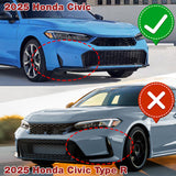 For 2025 - 2026 Honda Civic Sedan Hatchback Front Bumper Lip Spoiler Splitter -Carbon Fiber Look