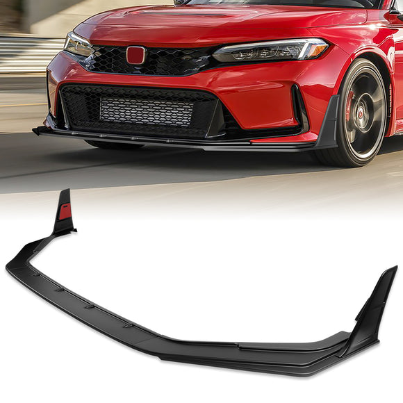 For 2023 - 2026 Honda Civic Type-R FL5 Front Bumper Lip Spoiler Splitter -Unpainted Black