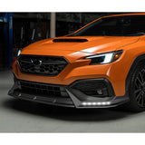 CS-Style For 2022 - 2025 Subaru WRX Front Bumper Lip Splitter With LED Sequential Light -Unpainted Matte Black