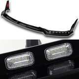 STP-Style For 2014 - 2017 Infiniti Q50 Luxe / Base Front Bumper Lip With LED Sequential Light -Painted Black