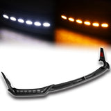 STP-Style For 2014-2017 Infiniti Q50 Luxe / Base Front Bumper Lip With LED Sequential Light -Carbon Fiber Look