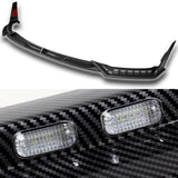STP-Style For 2014 - 2017 Infiniti Q50 Luxe / Base Front Bumper Lip With LED Sequential Light -Carbon Fiber Look
