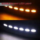 STP-Style For 2014 - 2017 Infiniti Q50 Luxe / Base Front Bumper Lip With LED Sequential Light -Carbon Fiber Look