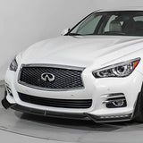 STP-Style For 2014 - 2017 Infiniti Q50 Luxe / Base Front Bumper Lip With LED Sequential Light -Carbon Fiber Look