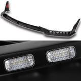 STP-Style For 2014 - 2017 Infiniti Q50 Luxe / Base Front Bumper Lip With LED Sequential Light -Unpainted Matte Black