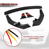 STP-Style For 2014 - 2017 Infiniti Q50 Luxe / Base Front Bumper Lip With LED Sequential Light -Unpainted Matte Black