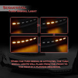 STP-Style For 2014 - 2017 Infiniti Q50 Luxe / Base Front Bumper Lip With LED Sequential Light -Unpainted Matte Black