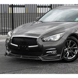 STP-Style For 2014 - 2017 Infiniti Q50 Luxe / Base Front Bumper Lip -Painted Black