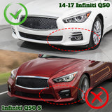 STP-Style For 2014 - 2017 Infiniti Q50 Luxe / Base Front Bumper Lip -Unpainted Matte Black