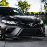 STP-Style For 2018 - 2020 Toyota Camry SE / XSE Front Bumper Lip With LED Sequential Light -Painted Black