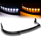 STP-Style For 2018-2020 Toyota Camry SE / XSE Front Bumper Lip With LED Sequential Light -Carbon Fiber Look