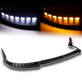STP-Style For 2018-2020 Toyota Camry SE / XSE Front Bumper Lip With LED Sequential Light -Unpainted Matte Black