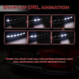 STP-Style For 2018 - 2020 Toyota Camry SE / XSE Front Bumper Lip With LED Sequential Light -Unpainted Matte Black