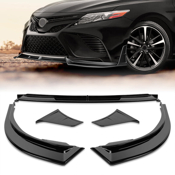 STP-Style For 2018 - 2020 Toyota Camry SE / XSE Front Bumper Lip -Painted Black