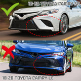 STP-Style For 2018 - 2020 Toyota Camry SE / XSE Front Bumper Lip With LED Sequential Light -Unpainted Matte Black