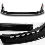 STP-Style For 2021 2022 2023 2024 Toyota Camry SE XSE Front Bumper Lower Lip Splitter With LED Sequential Light -Painted Black
