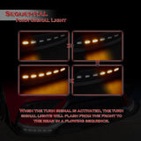 STP-Style For 2021 2022 2023 2024 Toyota Camry SE XSE Front Bumper Lower Lip Splitter With LED Sequential Light -Painted Black