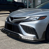 STP-Style For 2021 2022 2023 2024 Toyota Camry SE XSE Front Bumper Lower Lip Splitter With LED Sequential Light -Carbon Fiber Look