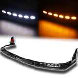 STP-Style For 2021 2022 2023 2024 Toyota Camry SE XSE Front Bumper Lower Lip Splitter With LED Sequential Light -Carbon Fiber Look