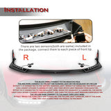 STP-Style For 2021 2022 2023 2024 Toyota Camry SE XSE Front Bumper Lower Lip Splitter With LED Sequential Light -Carbon Fiber Look